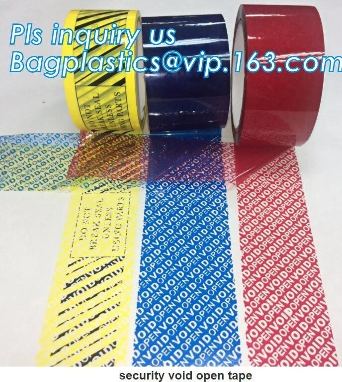 Supply tamper proof plastic open void tape for seal courier bag envelopes with CE&amp;ISO Air Mouse TV Box PCs OS bagplastic