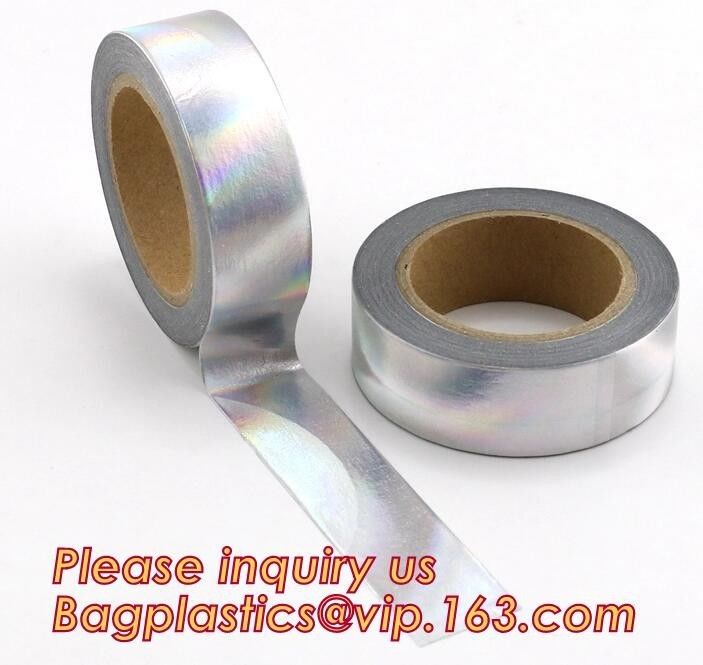 foil washi tape holographic foil washi tape,Gold Laser Decorative Reflective Customized Washi Tape,Decorative Adhesive T