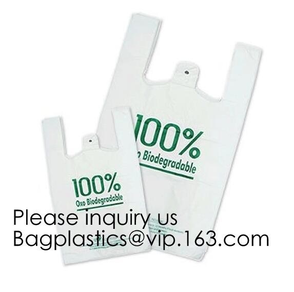 Wholesale Factory Compostable Biodegradable Plastic T-Shirt Bags,Biodegradable Compostable T Shirt Garbage Bags On Roll