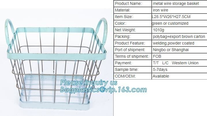 supermarket custom oblong wire metal storage baskets, Rose-Gold Fruit Baskets Storage Baskets Metal Wire Baskets, wire