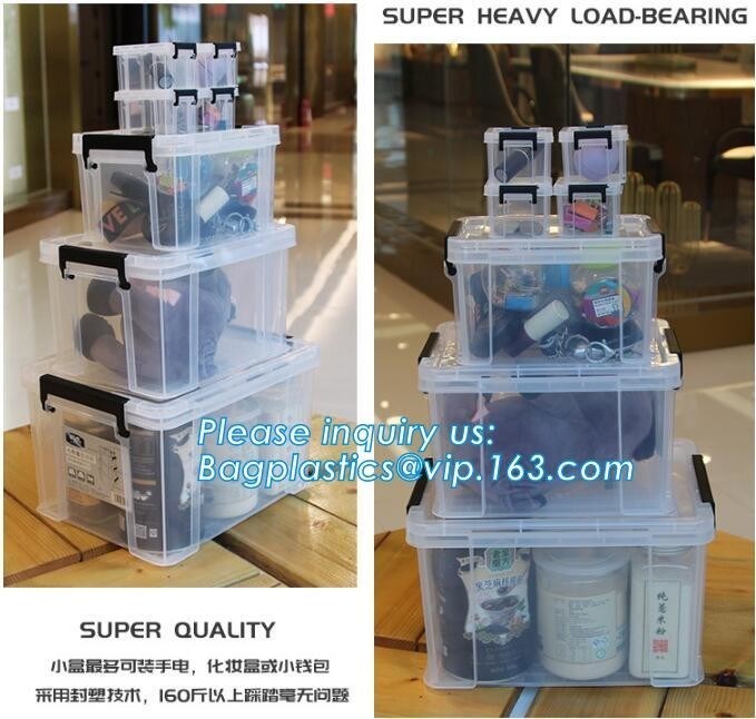 household items 8 compartment clear plastic container storage box, household kids toy clear plastic clothes storage box