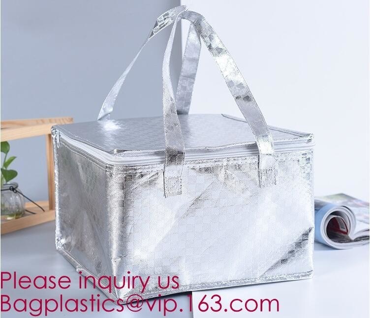 Promotional Custom Printed Disposable Non Woven Tote Lunch Thermal Insulated Food Deliver Cooler Bag, BAGEASE, BAGPLASTI