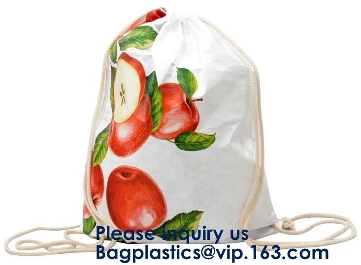 Drawstring Tyvek Backpack, Toiletry Bag Eco Friendly Recycled, Tyvek Paper Tote Bag Dupont Paper Shopping Bag Logo Prin