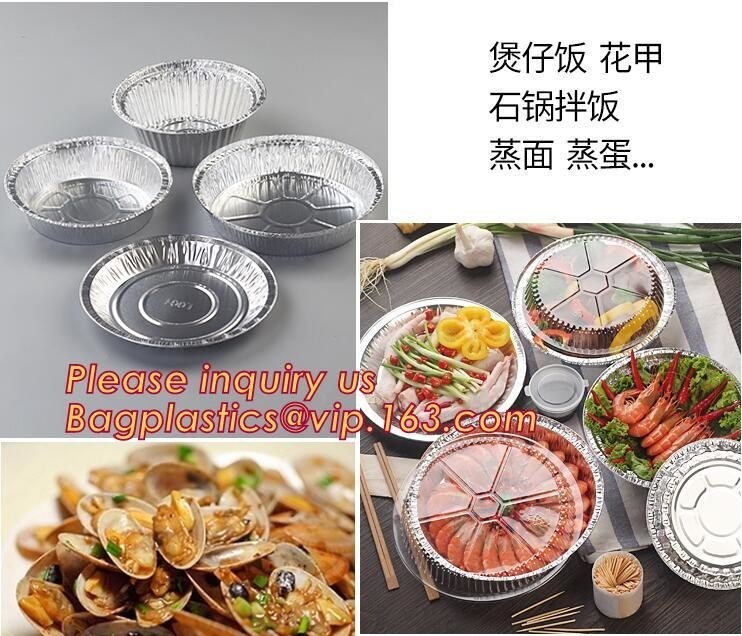 Round Disposable Aluminium Foil Containers for Food Packaging,catering disposable rectangular aluminum foil food contain