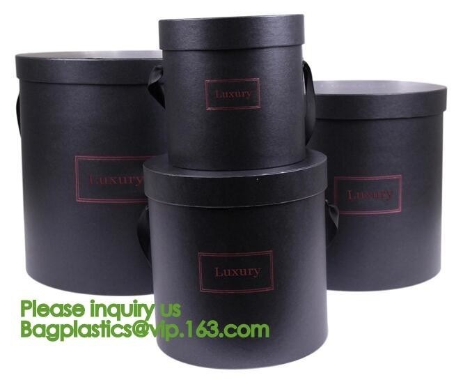 Luxury Black Hardcover Rigid Paper Packaging , Custom Logo Printed Foldable Cardboard Flat Pack Gift Box with UV logo